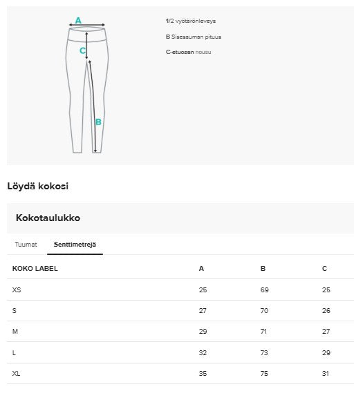 Naisten leggingsit, pystyraita