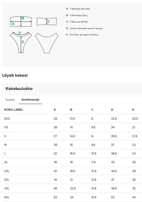 Naisten olkaimeton bikini, raita